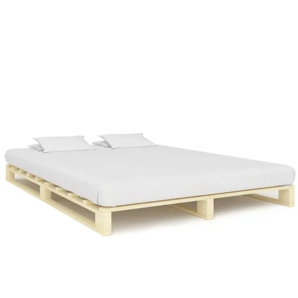 Cadre de lit de palette sans matelas 160x200 cm bois massif pin