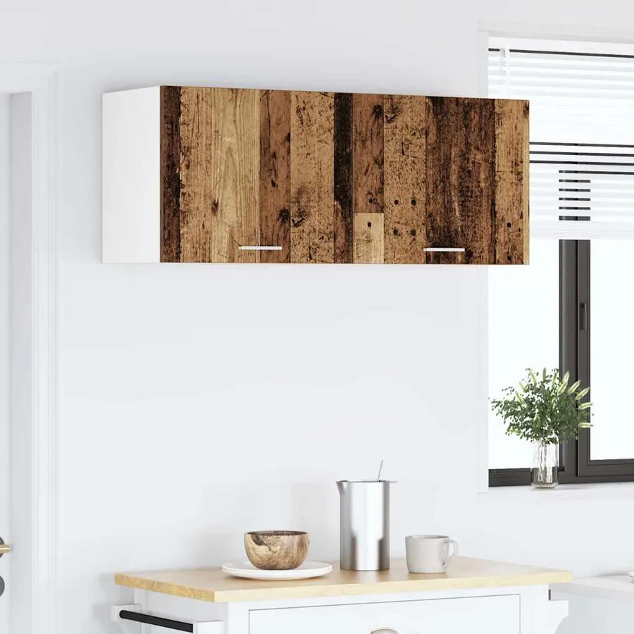 Armoire suspendue Bois ancien et Blanc 50 x 31 x 40 cm - 4