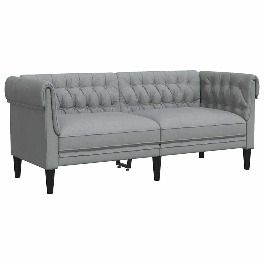 Canapé de salon 2 pcs Gris clair 201,5 x 74,5 x 74,5 cm tissu - 4