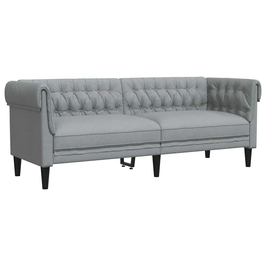 Canapé de salon 2 pcs Gris clair 201,5 x 74,5 x 74,5 cm tissu - 5