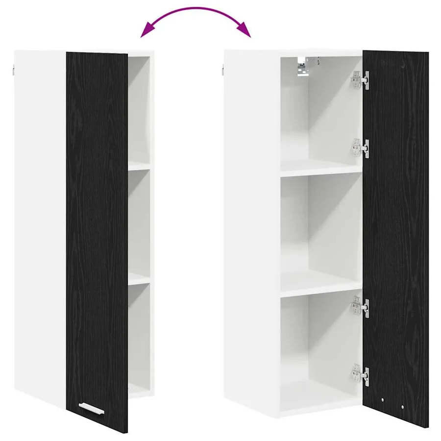 Armoire suspendue Chêne noir 30 x 31 x 100 cm Bois d'ingénierie - 11