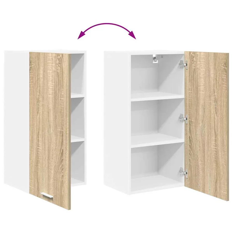 Armoire suspendue Chêne Sonoma et Blanc 40 x 31 x 80 cm - 11
