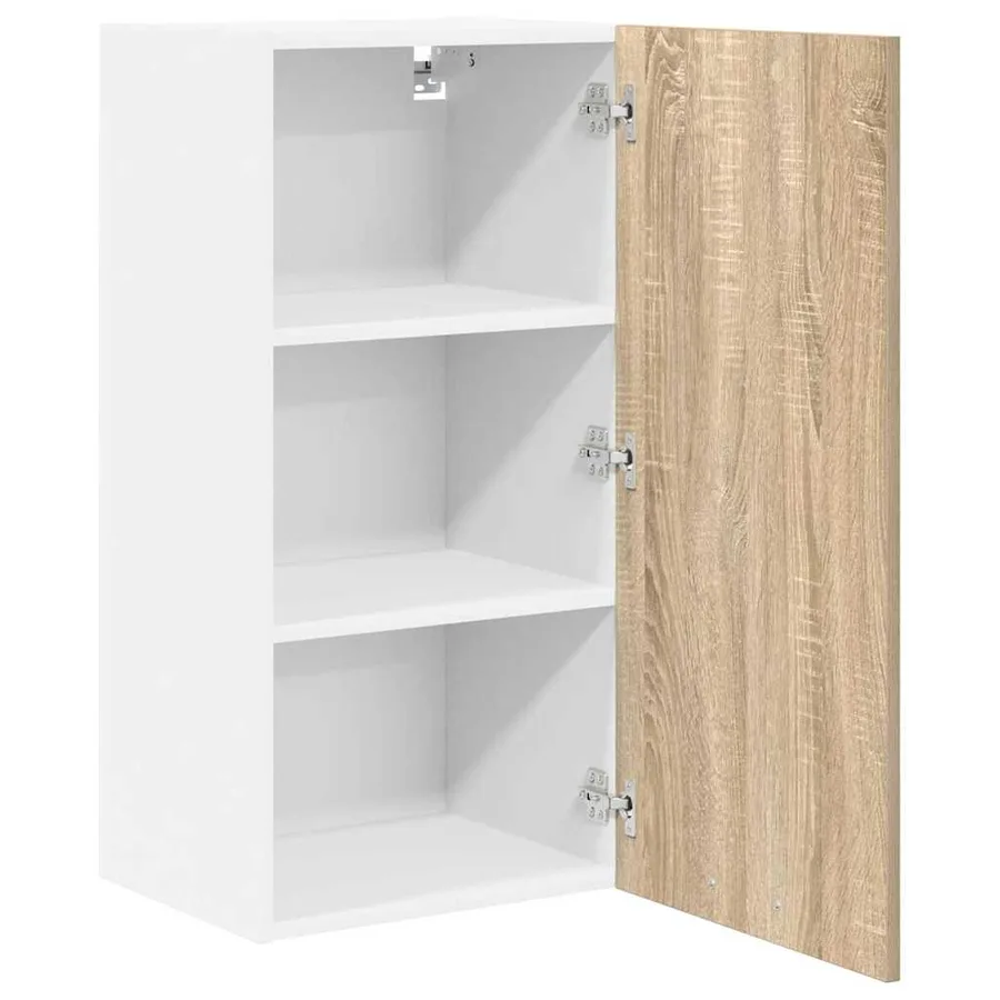 Armoire suspendue Chêne Sonoma et Blanc 40 x 31 x 80 cm - 5
