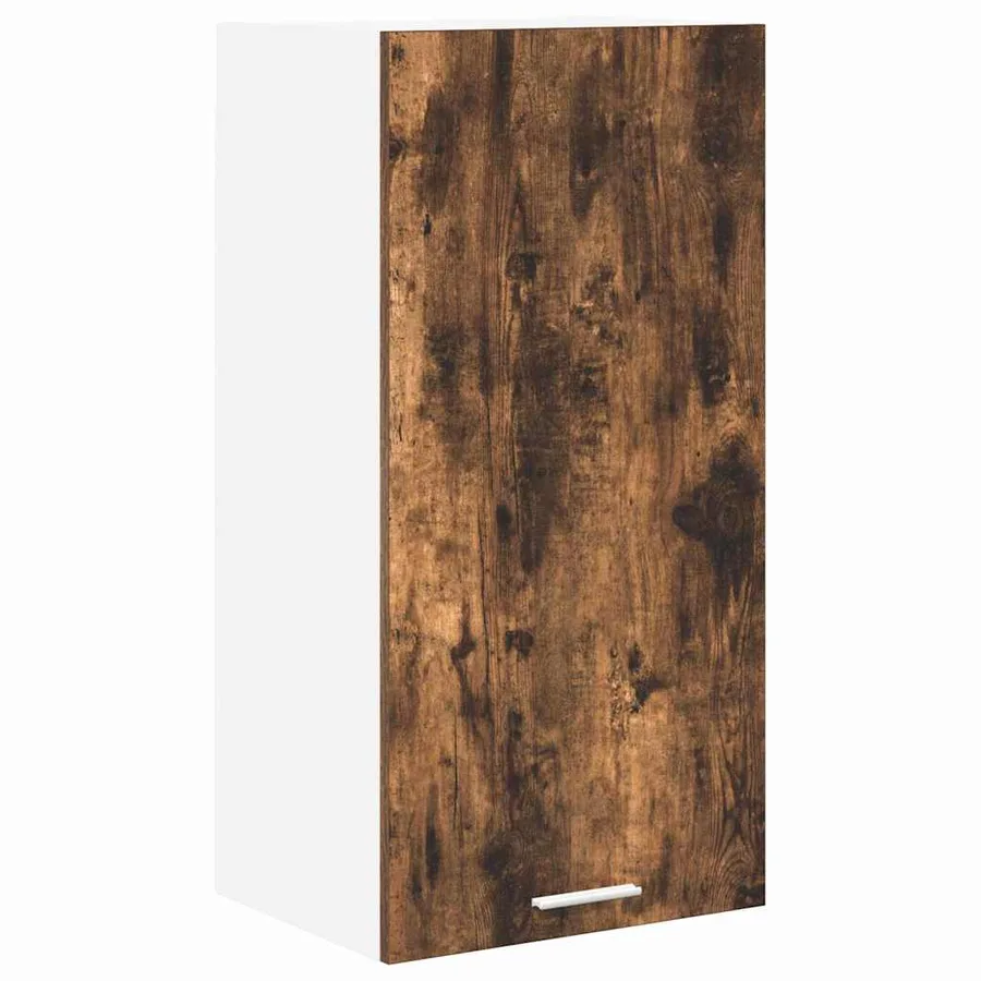 Armoire suspendue Chêne fumé et Blanc 40 x 31 x 80 cm - 2