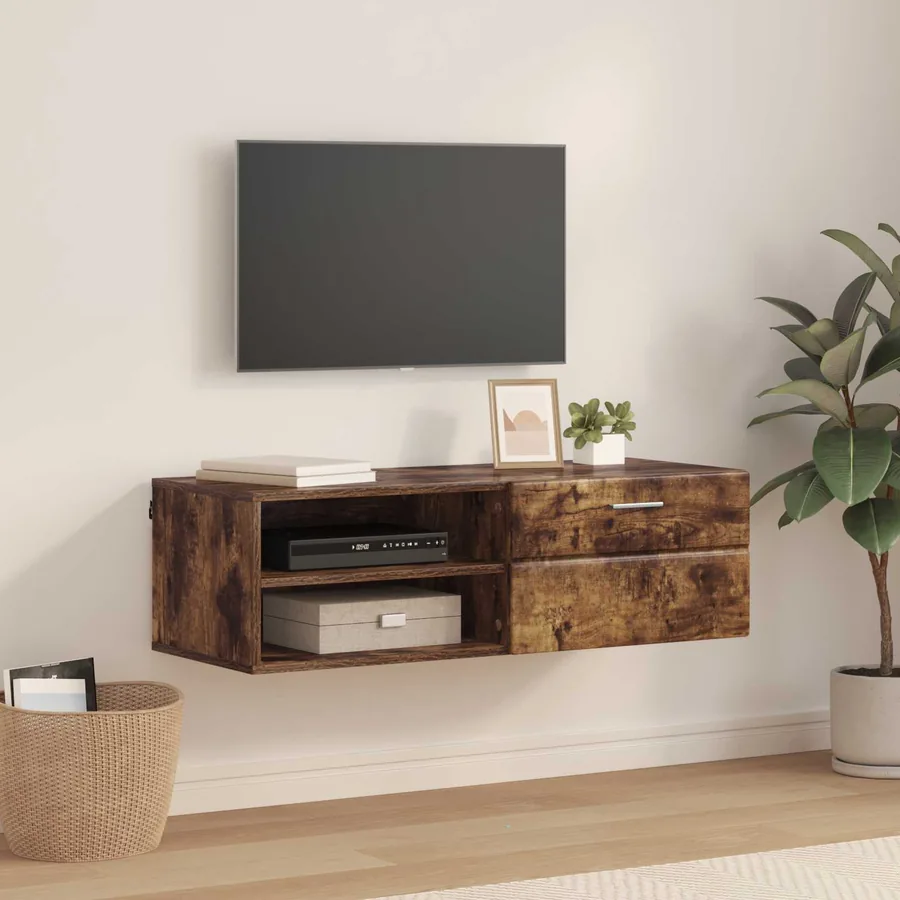 Cabinet en Bois Chêne fumé 100,5 x 39 x 30 cm Bois d'ingénierie