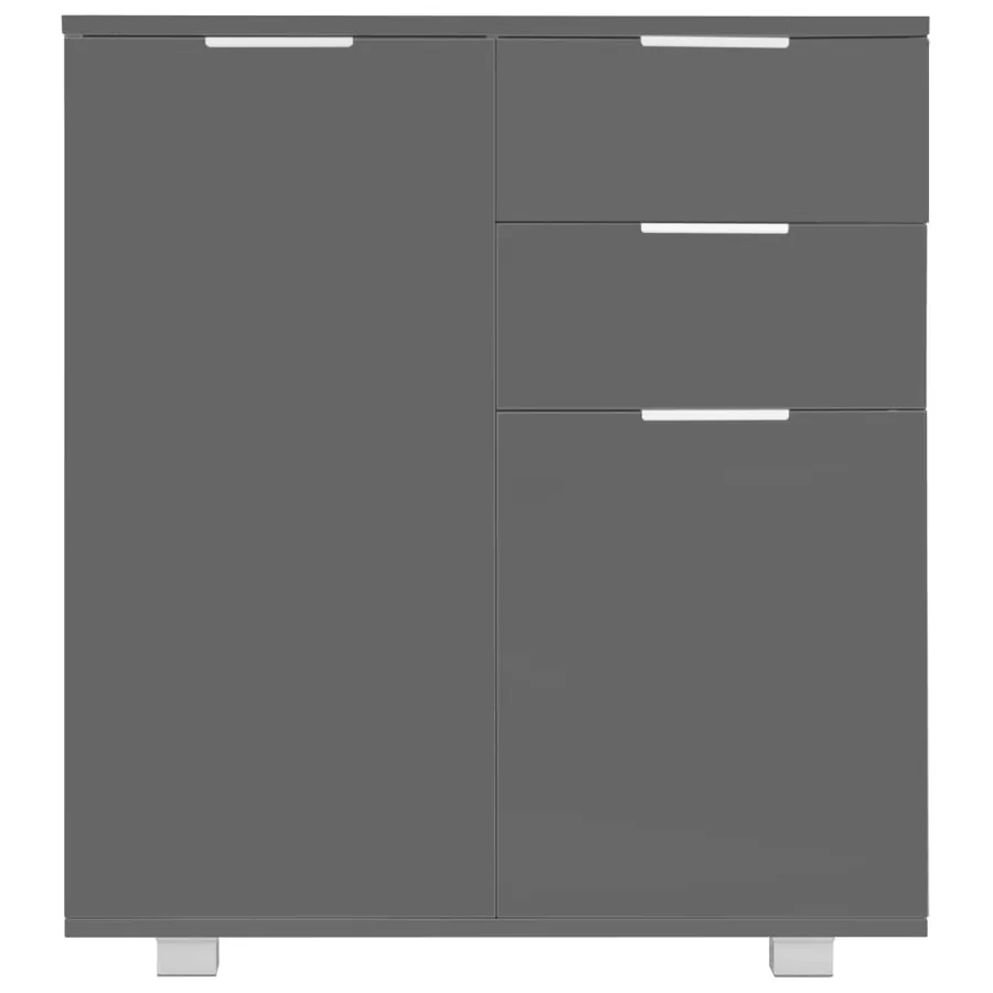 Buffet Gris brillant 71x35x80 cm Bois d'ingénierie - 3