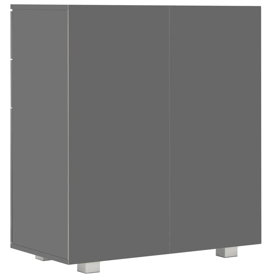 Buffet Gris brillant 71x35x80 cm Bois d'ingénierie - 5