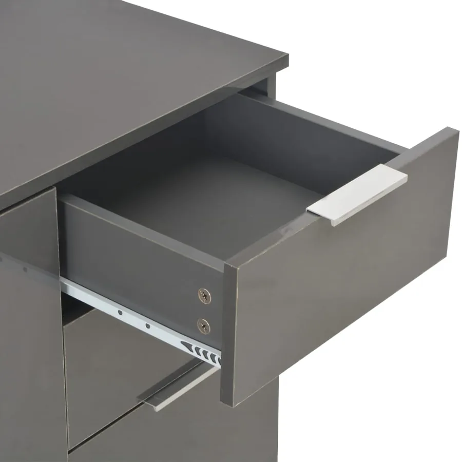 Buffet Gris brillant 71x35x80 cm Bois d'ingénierie - 7