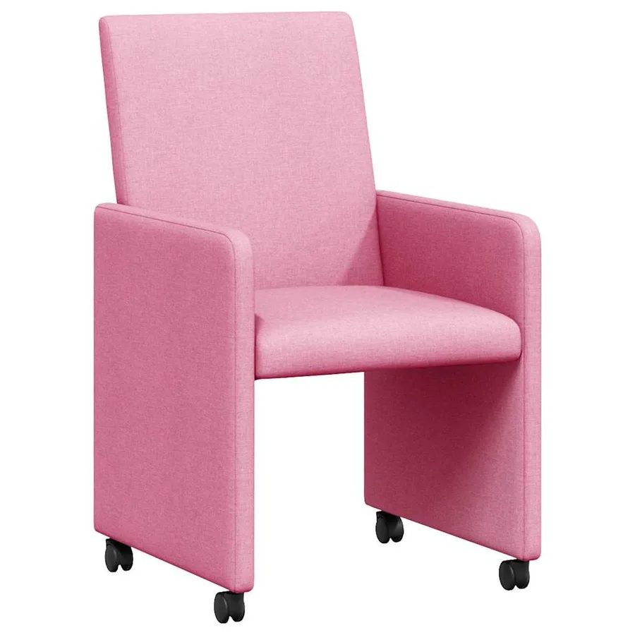Chaises de Salle à Manger avec Roues 2 pcs Rose 57 x 66 x 94 cm - 2