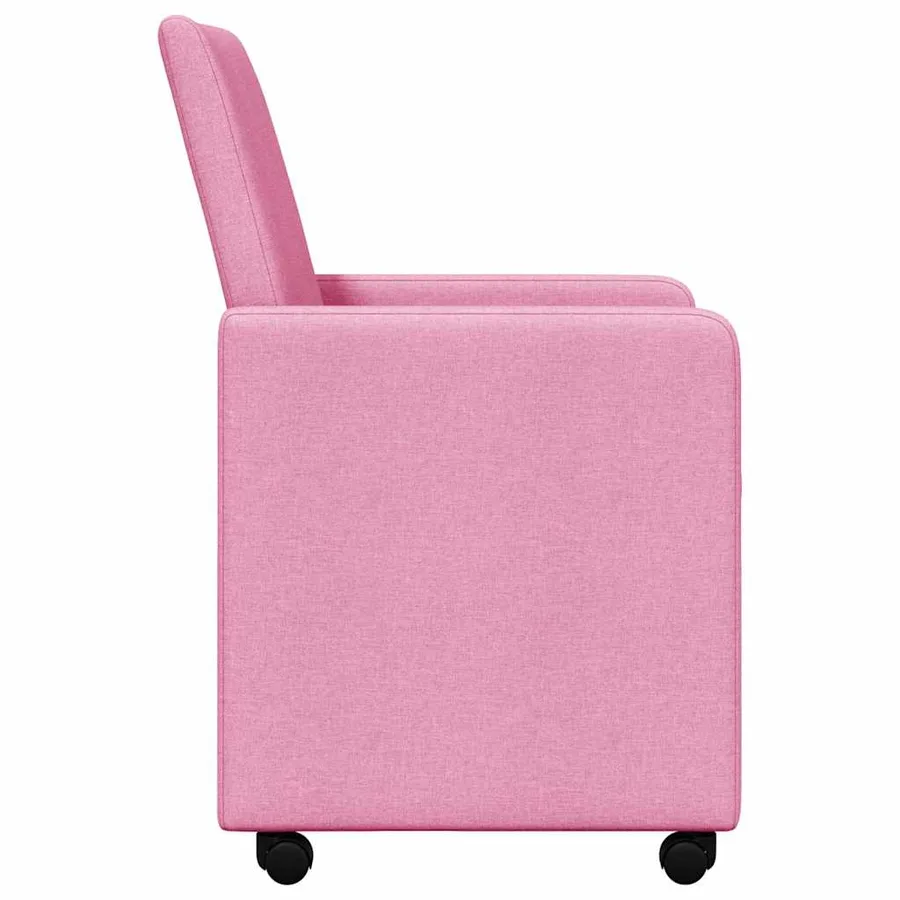 Chaises de Salle à Manger avec Roues 2 pcs Rose 57 x 66 x 94 cm - 5