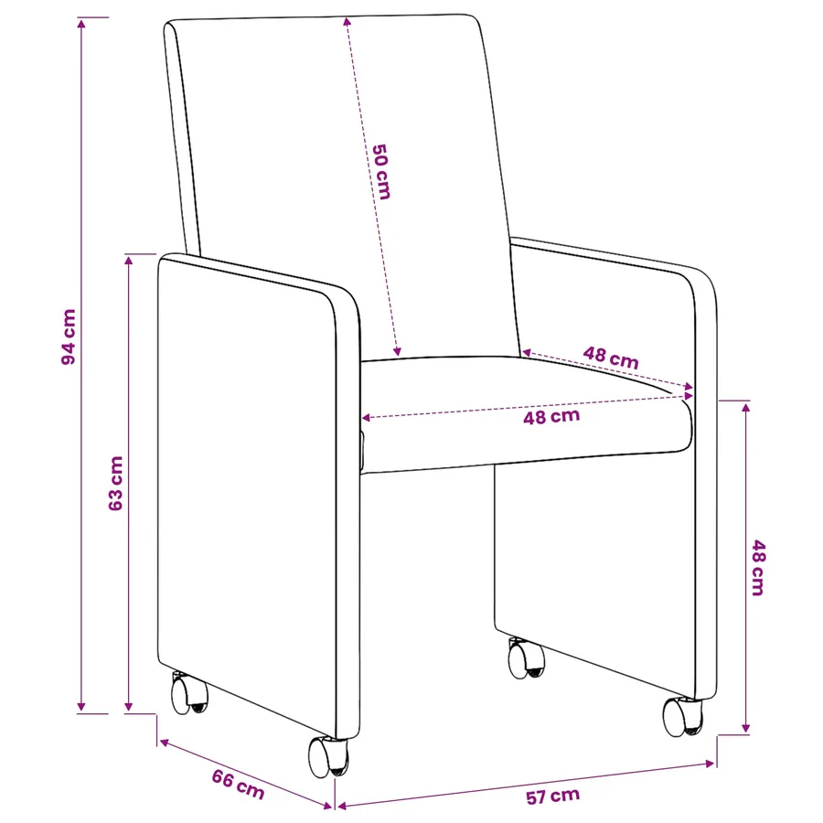 Chaises de Salle à Manger avec Roues 2 pcs Rouge Faux cuir - 11