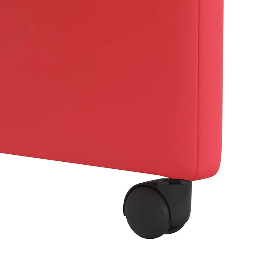 Chaises de Salle à Manger avec Roues 2 pcs Rouge Faux cuir - 9