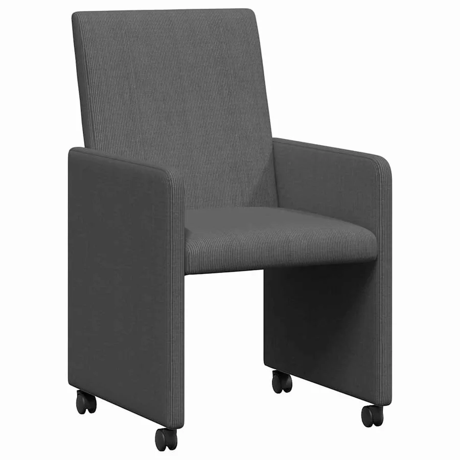 Chaises de Salle à Manger avec Roues 2 pcs Gris foncé - 2
