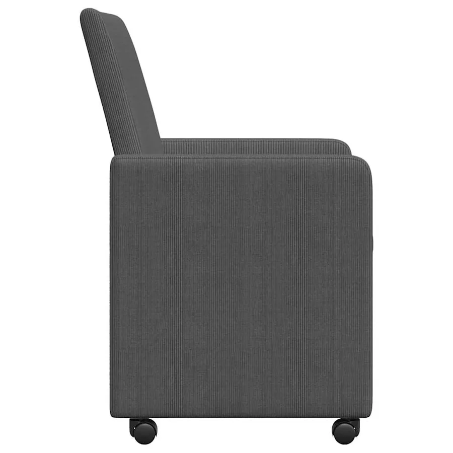 Chaises de Salle à Manger avec Roues 2 pcs Gris foncé - 5
