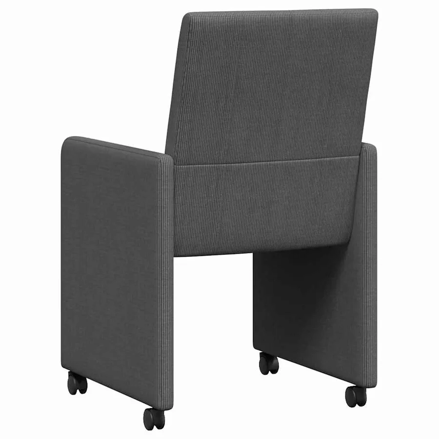 Chaises de Salle à Manger avec Roues 2 pcs Gris foncé - 6