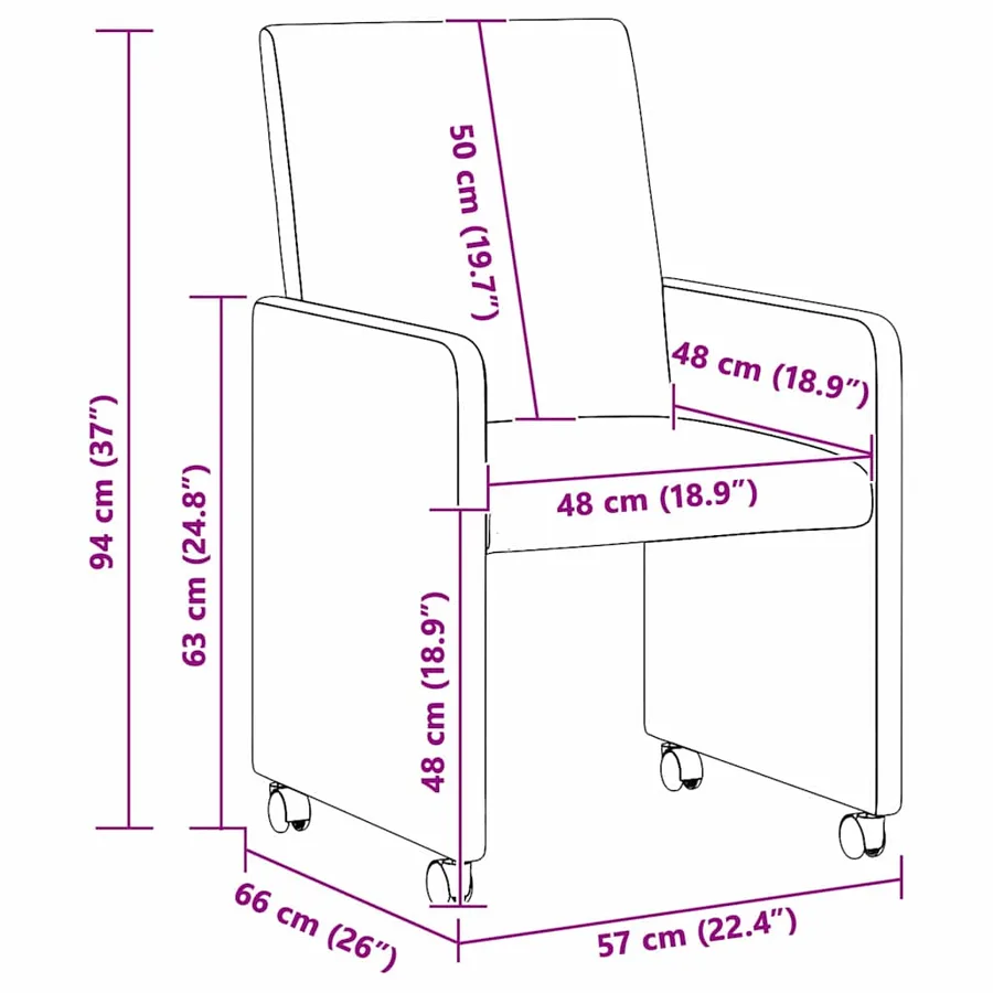 Chaises de Salle à Manger avec Roues 2 pcs Vert armée - 11