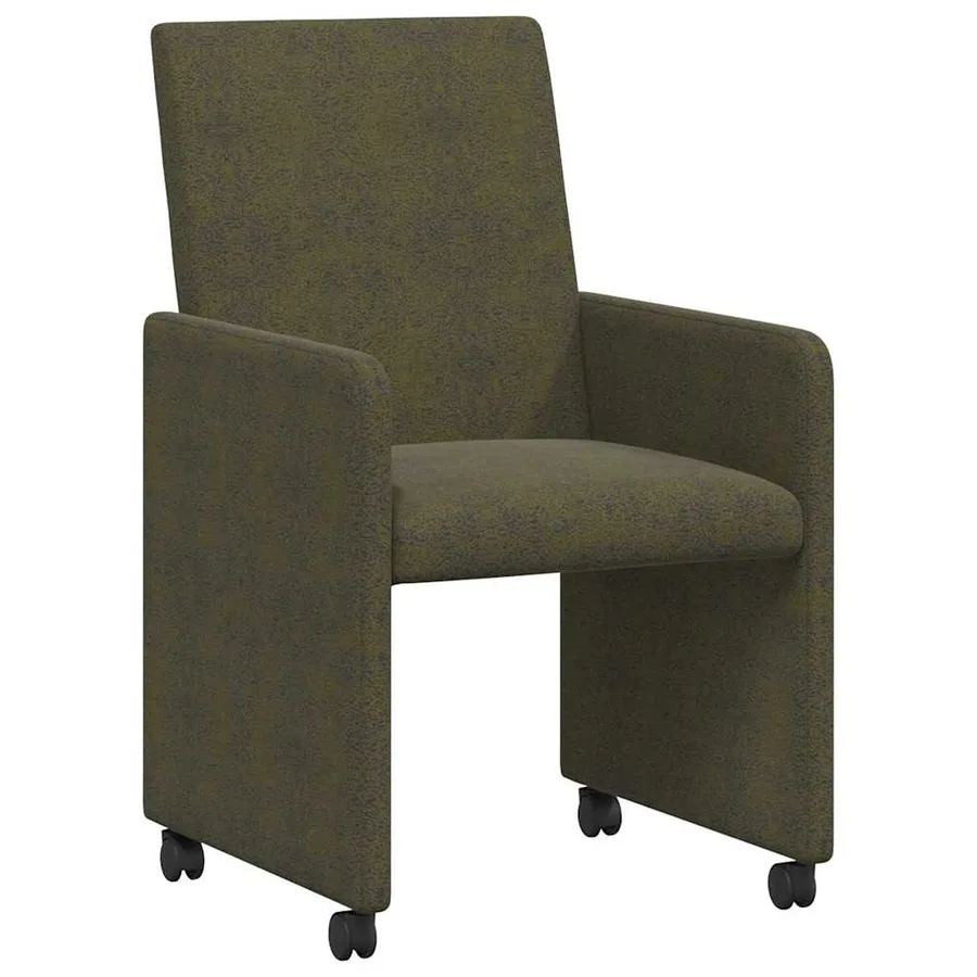 Chaises de Salle à Manger avec Roues 2 pcs Vert armée - 2