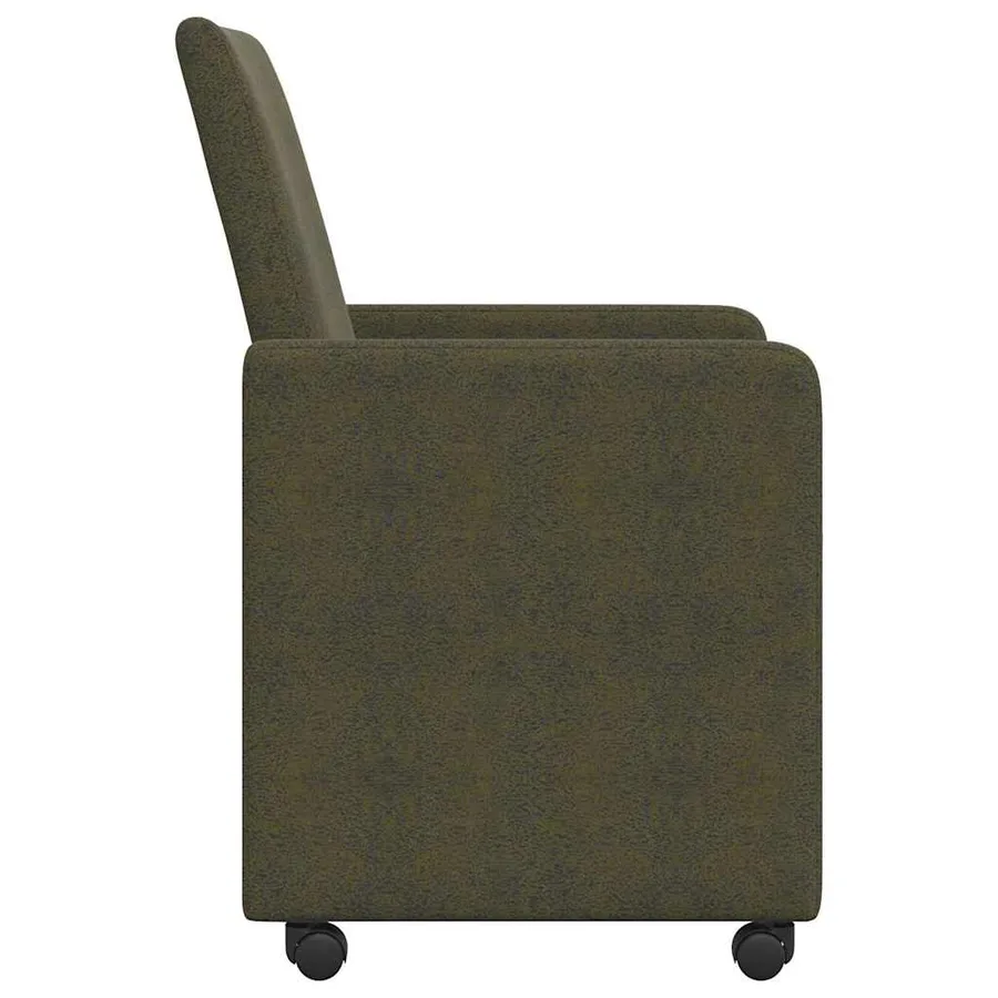 Chaises de Salle à Manger avec Roues 2 pcs Vert armée - 5