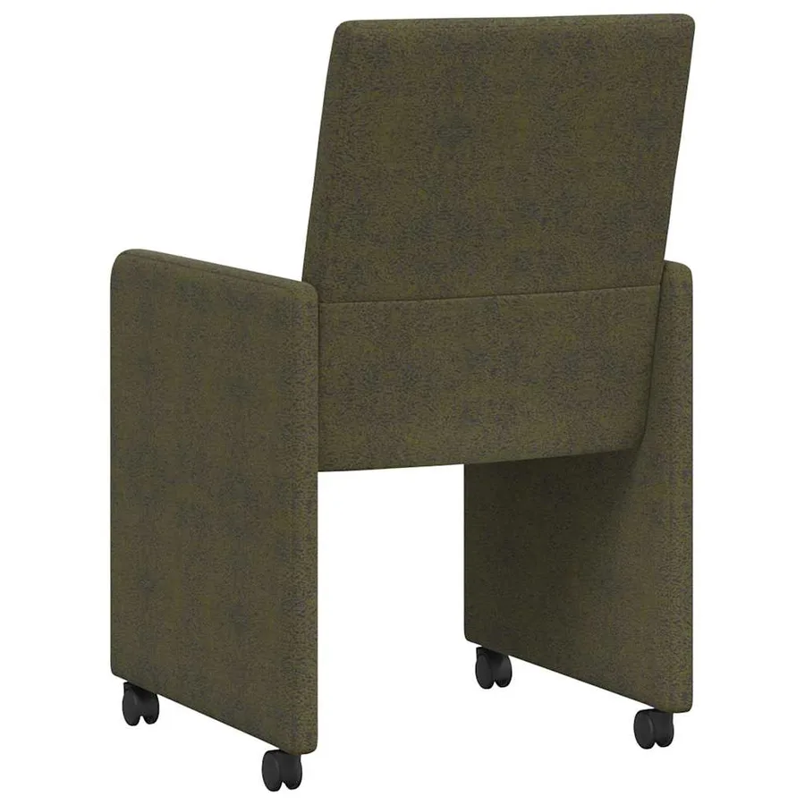 Chaises de Salle à Manger avec Roues 2 pcs Vert armée - 6