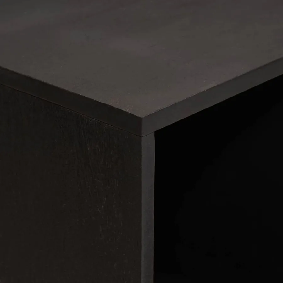 Buffet avec étagère Noir 80 x 33 x 75 cm Bois de mangue massif - 6