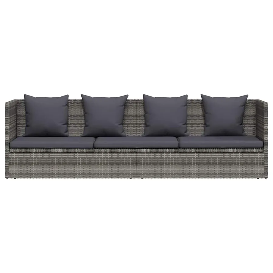 Lit de jardin Gris 200x60 cm Résine tressée - 6