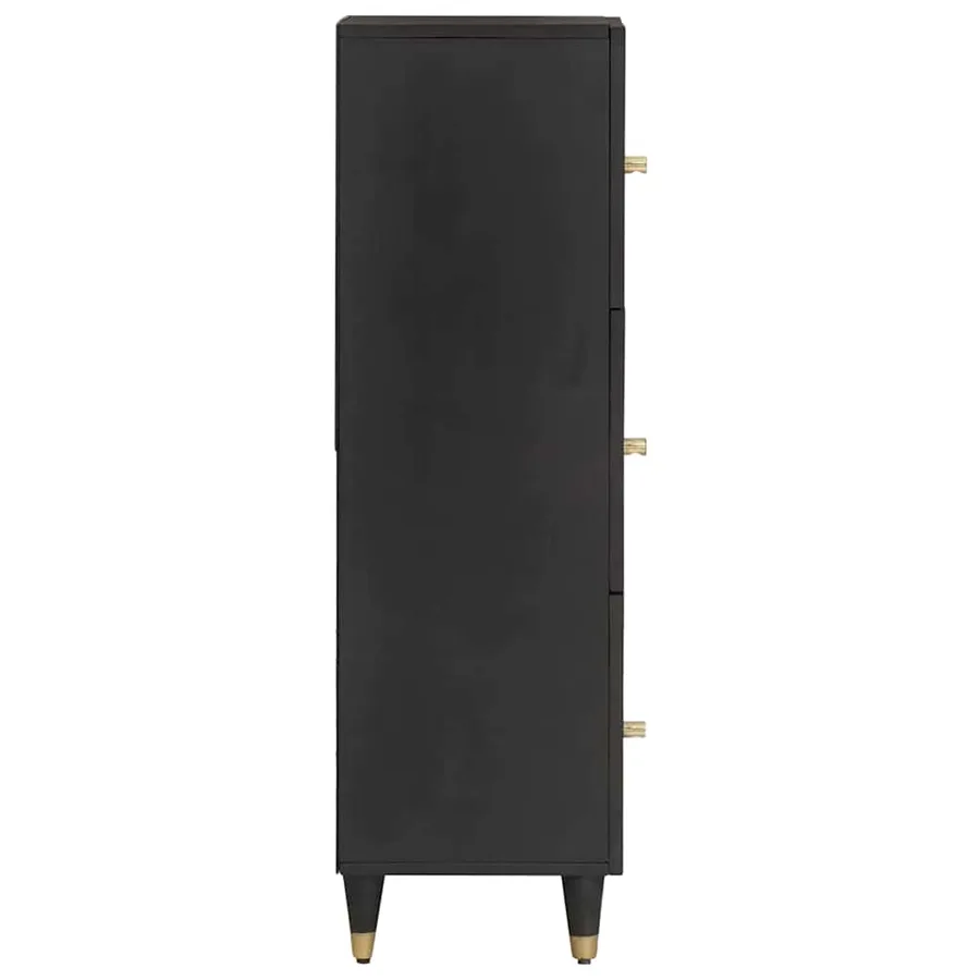 Haut Armoire Noir 40 x 33 x 110 cm Bois de mangue massif - 4