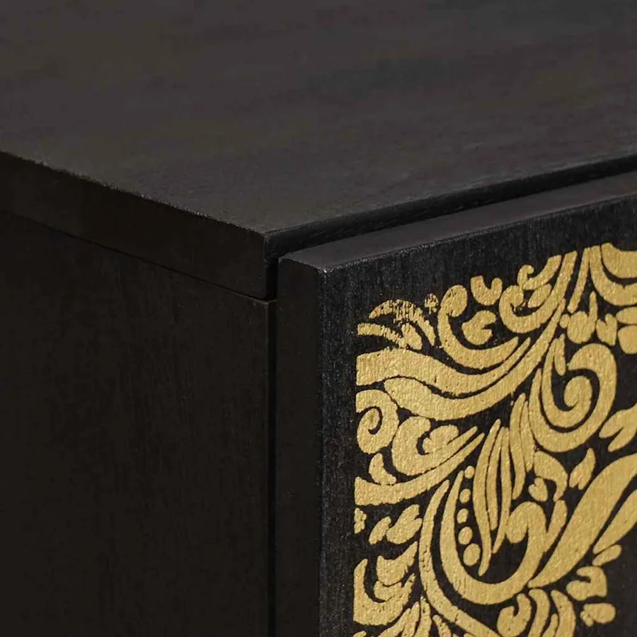 Haut Armoire Noir 40 x 33 x 110 cm Bois de mangue massif - 6