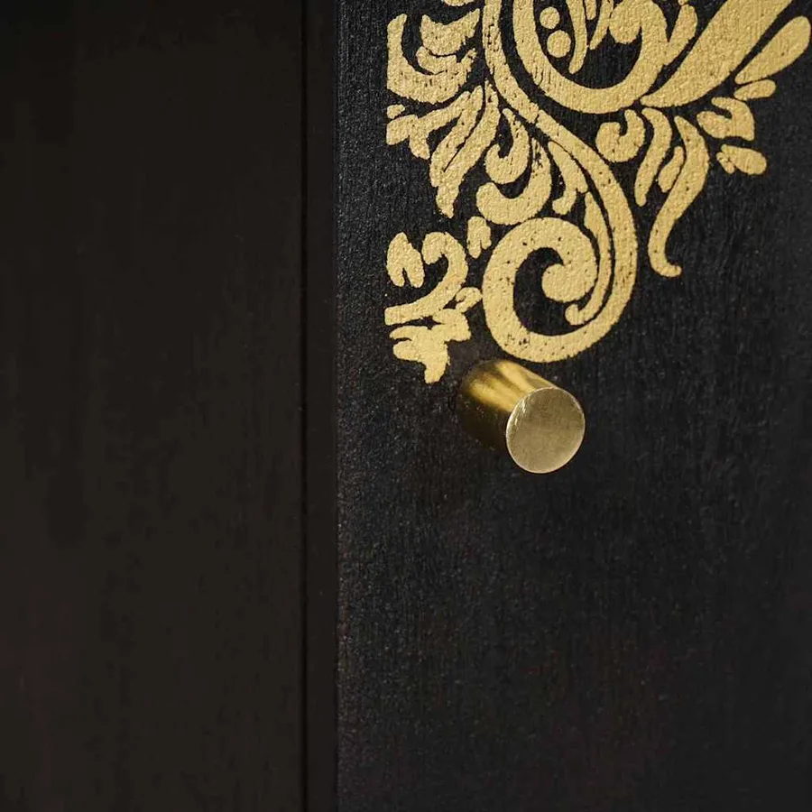 Haut Armoire Noir 40 x 33 x 110 cm Bois de mangue massif - 7