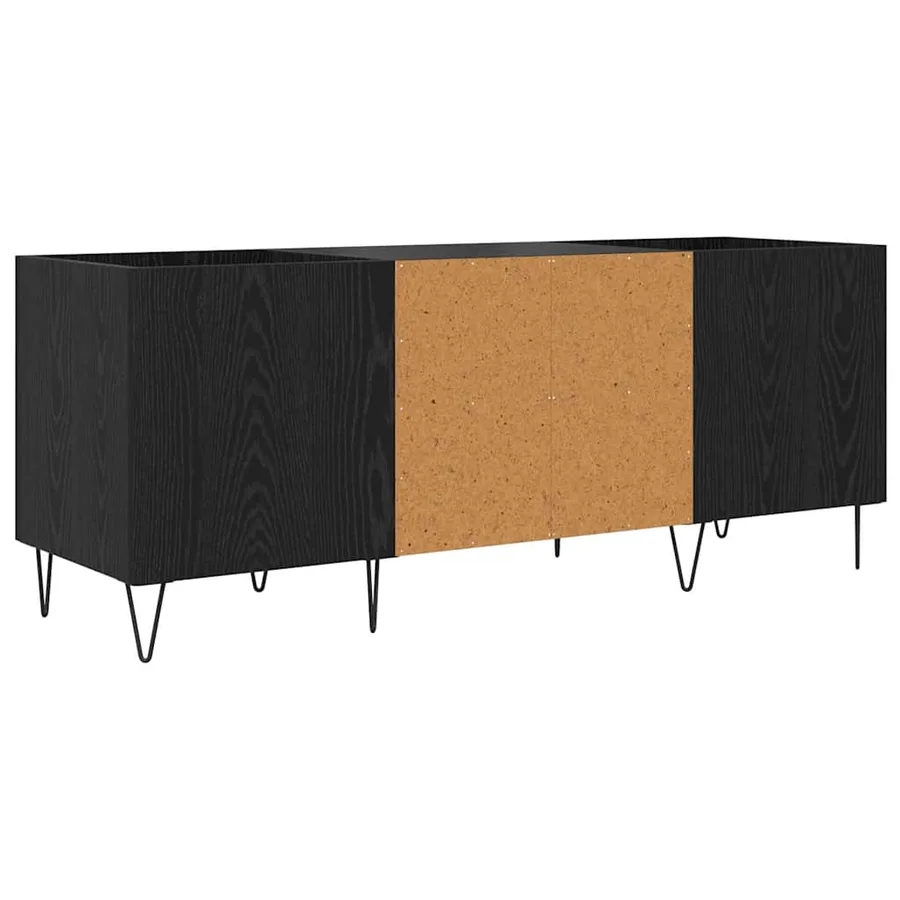 Meuble à vinyles avec étagère Chêne noir 121 x 38 x 48 cm - 7
