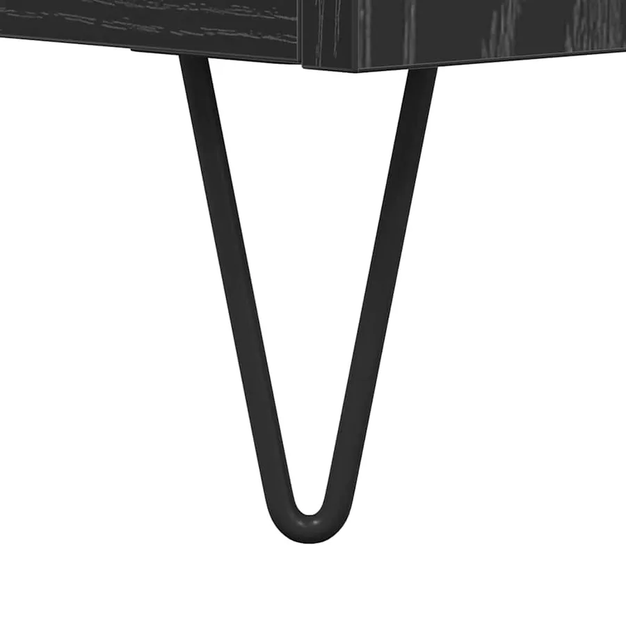 Meuble à vinyles avec étagère Chêne noir 121 x 38 x 48 cm - 9
