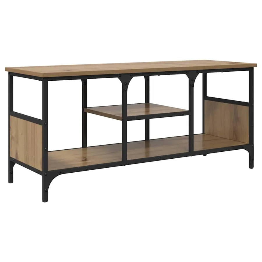 Meuble TV 100 x 35 x 45 cm Chêne artisanal - 7