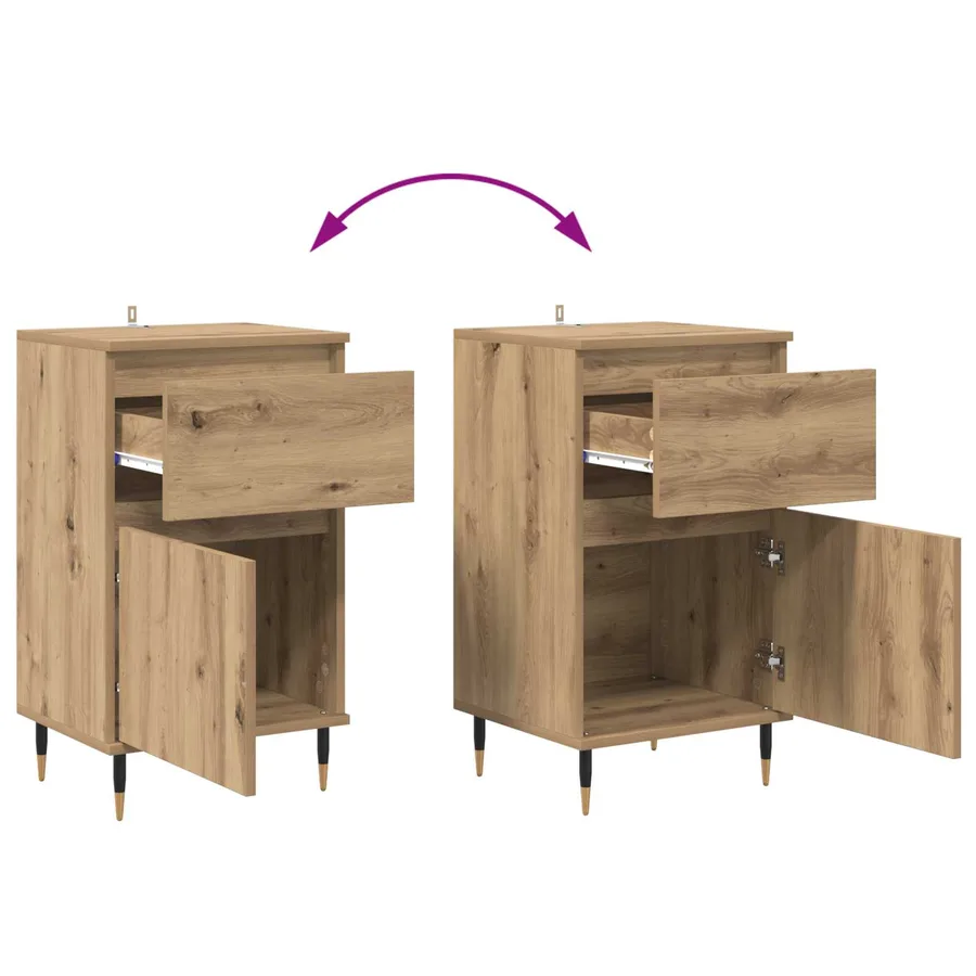 Buffet Chêne artisanal 40 x 35 x 70 cm Bois d'ingénierie et fer - 12