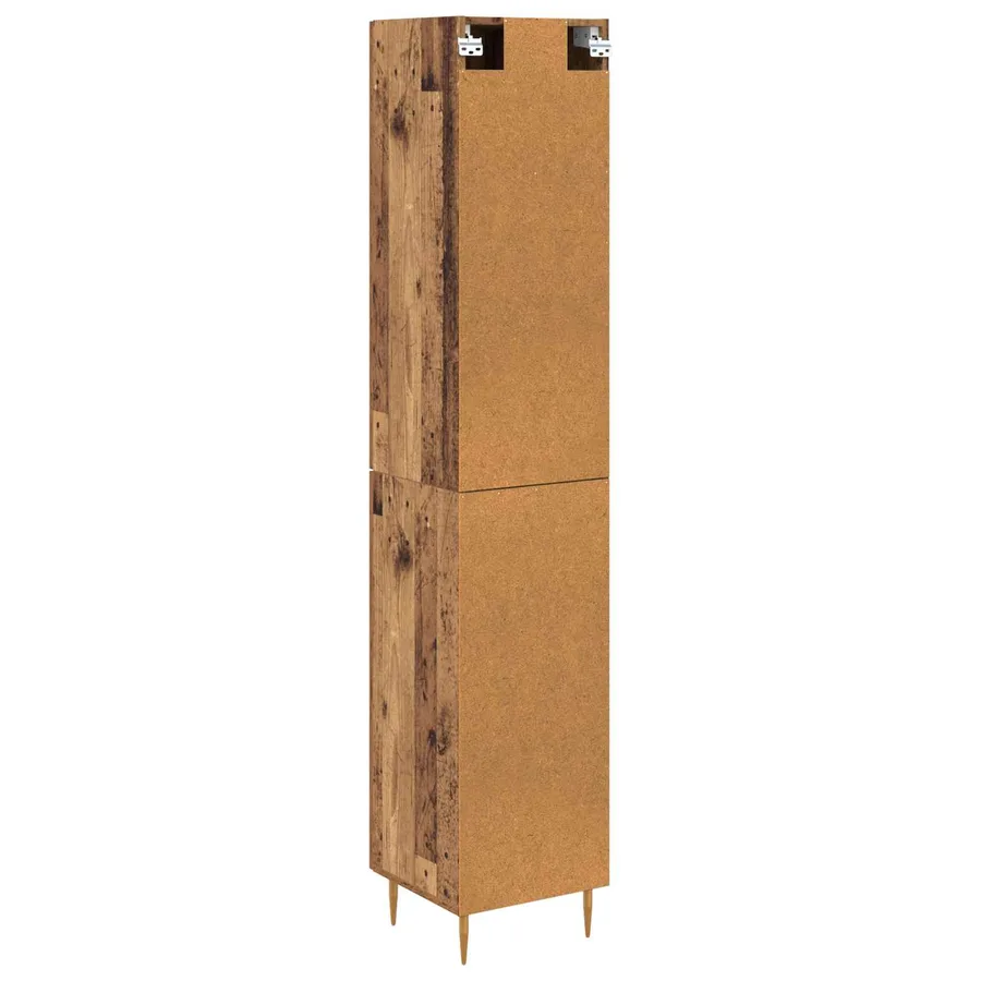 Haut Armoire 2 pcs Bois Ancien Bois d'ingénierie - 10