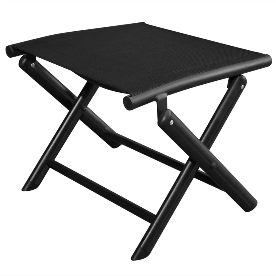 Repose-pied pliable Noir Aluminium