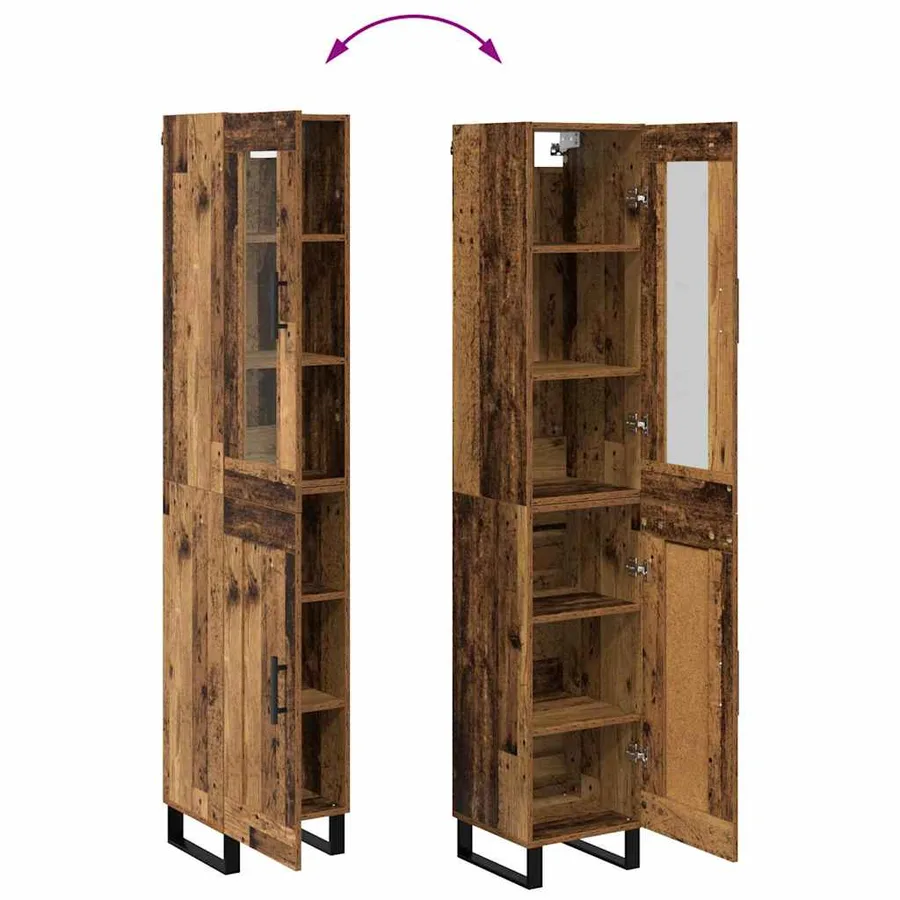 Haut Armoire Bois Ancien 34,5 x 34 x 180 cm Bois d'ingénierie - 13