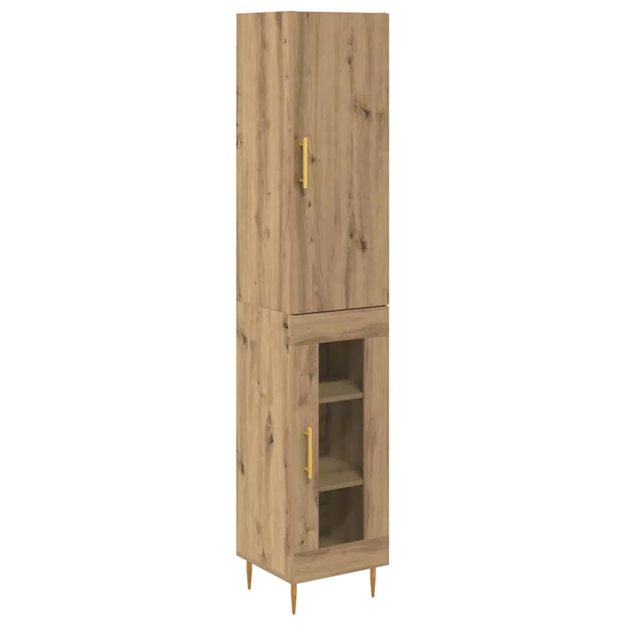 Haut Armoire 2 pcs Chêne artisanal 34,5 x 34 x 180 cm - 2