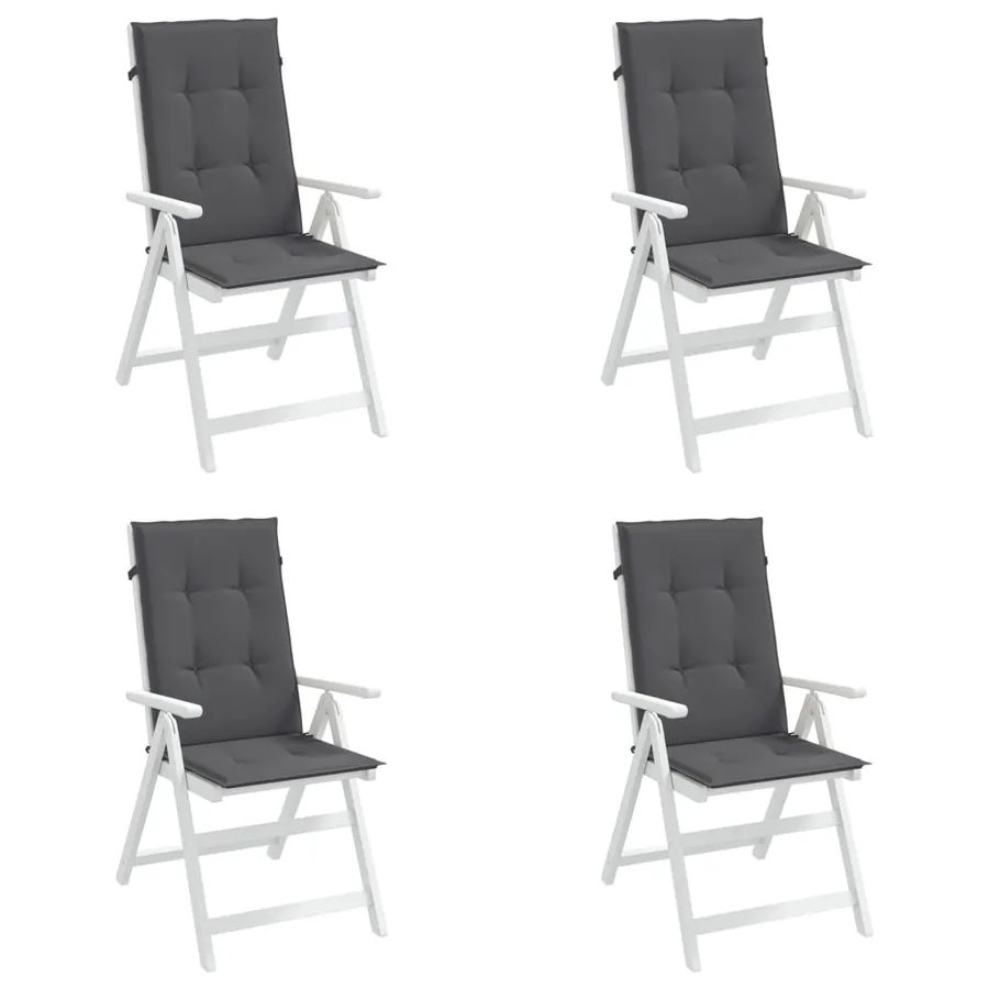 Coussins de chaise de jardin à dossier haut lot de 4 anthracite - 4