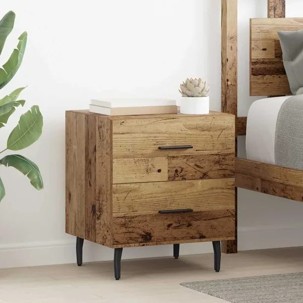Cabinet de chevet avec tiroir Bois ancien 40 x 35 x 47,5 cm