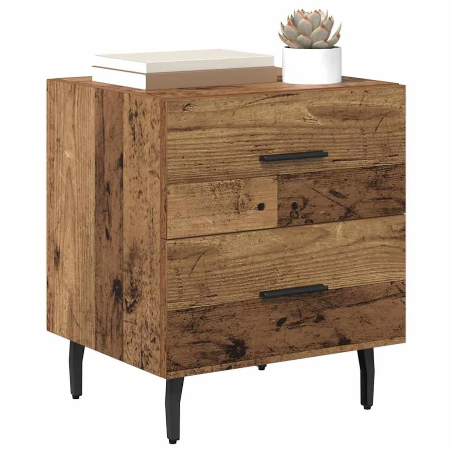 Cabinet de chevet avec tiroir Bois ancien 40 x 35 x 47,5 cm - 3