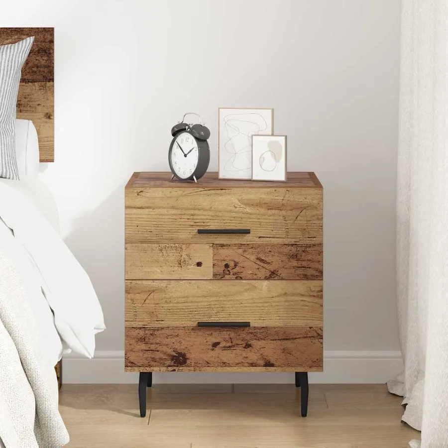 Cabinet de chevet avec tiroir Bois ancien 40 x 35 x 47,5 cm - 4