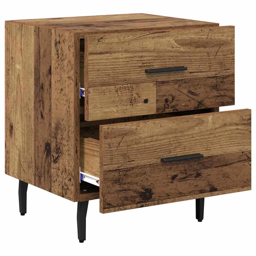 Cabinet de chevet avec tiroir Bois ancien 40 x 35 x 47,5 cm - 5