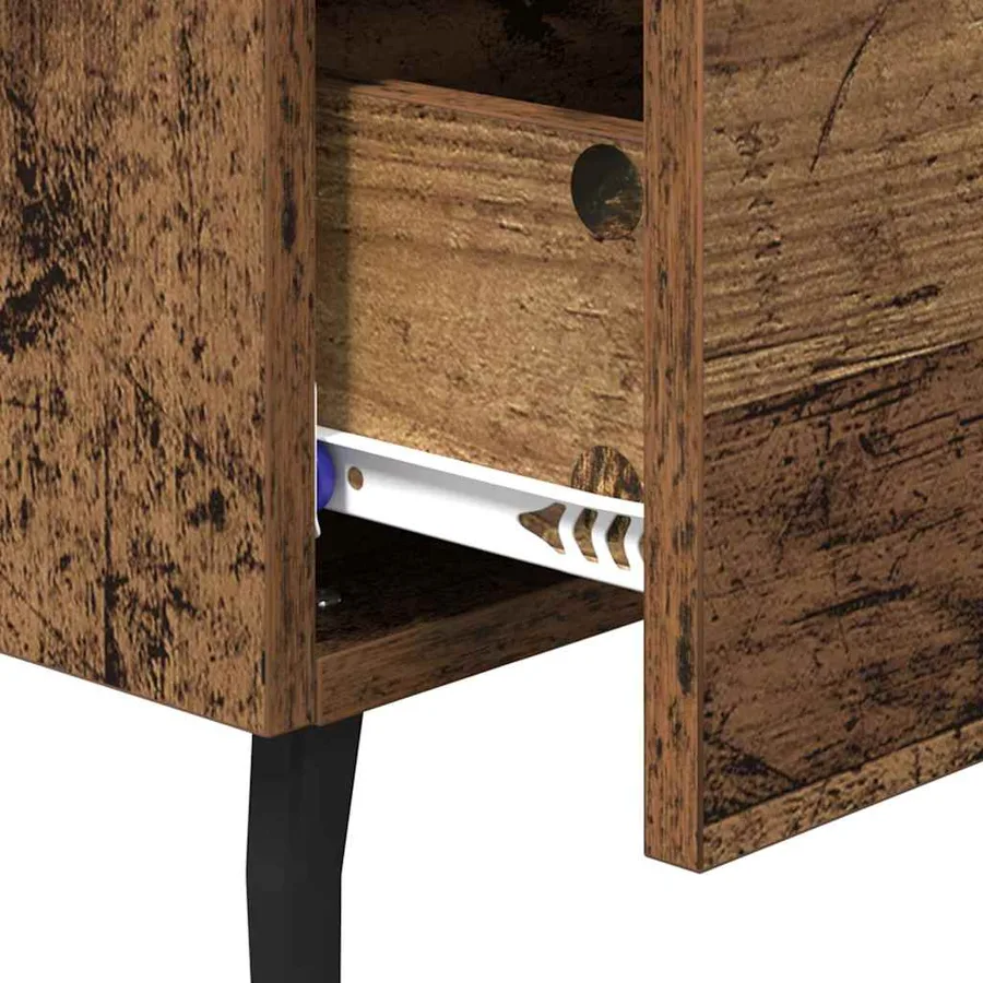 Cabinet de chevet avec tiroir Bois ancien 40 x 35 x 47,5 cm - 9