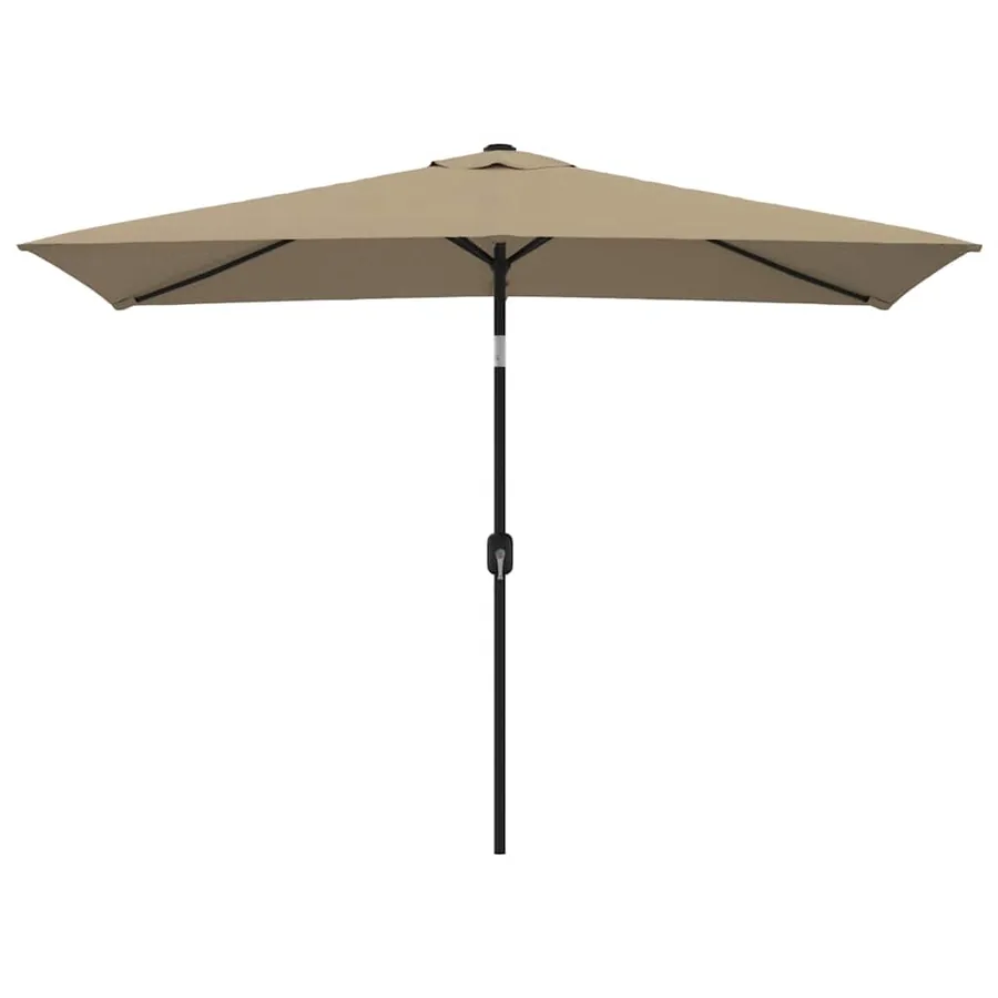 Parasol d'extérieur avec mât en métal 300x200 cm taupe - 2