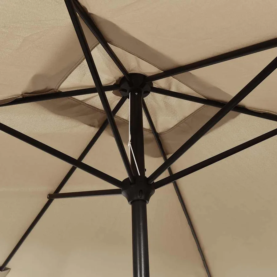 Parasol d'extérieur avec mât en métal 300x200 cm taupe - 5