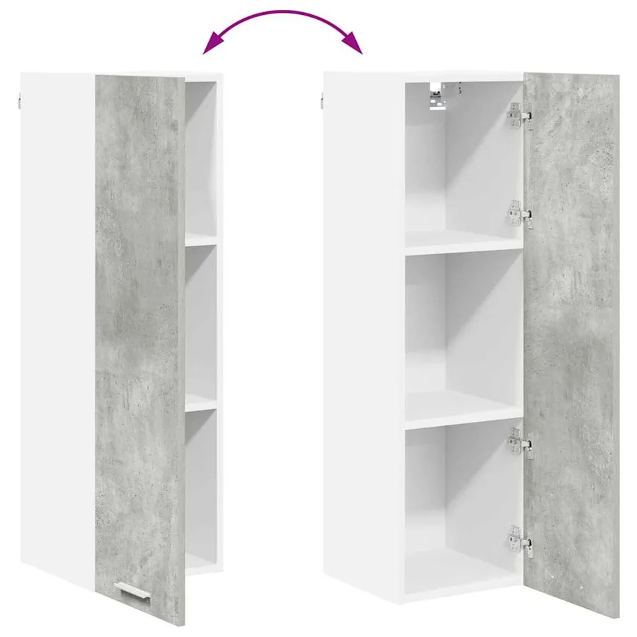 Armoire suspendue Gris béton 30 x 31 x 100 cm Bois d'ingénierie - 11