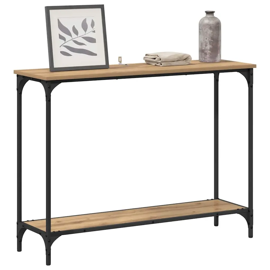 Table console chêne artisanal 101 x 30.5 x 75 cm - 3