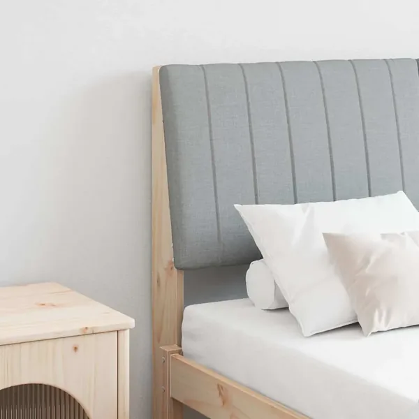Tête de lit capitonnée Gris clair 135 cm Pin massif