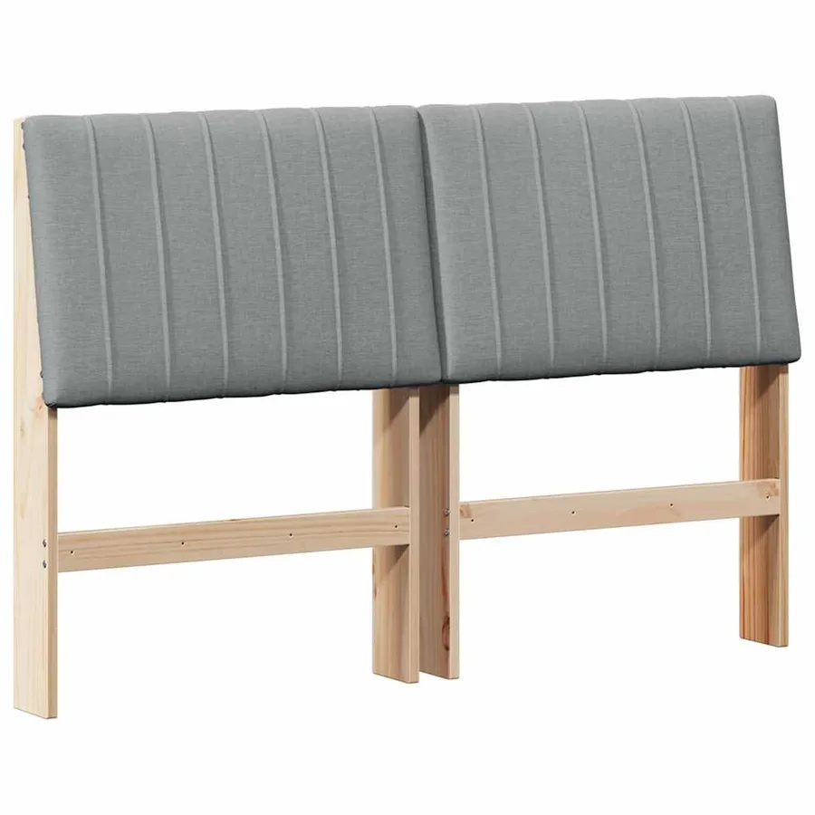 Tête de lit capitonnée Gris clair 135 cm Pin massif - 2
