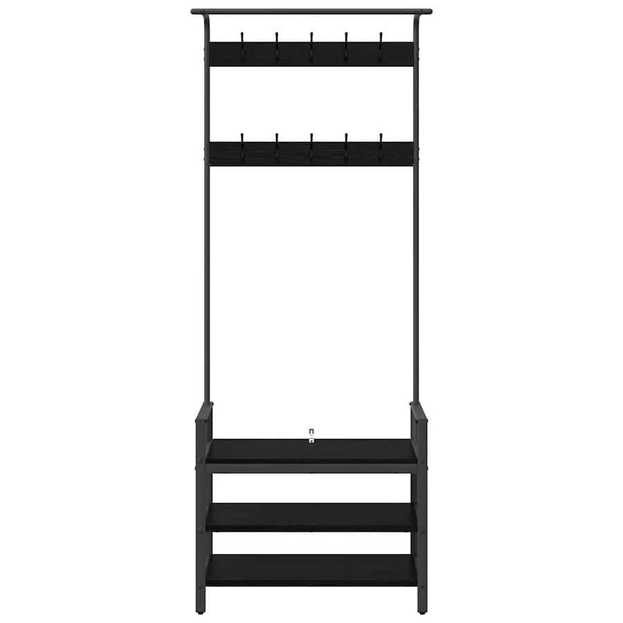 Porte-manteau Chêne noir 75 x 34 x 184 cm Bois d'ingénierie - 5