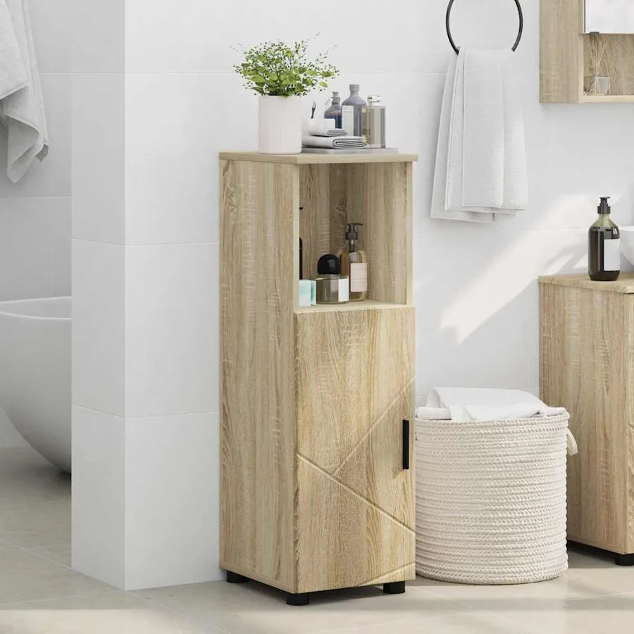 Cabinet de salle de bain Chêne Sonoma 30 x 35 x 95 cm - 4